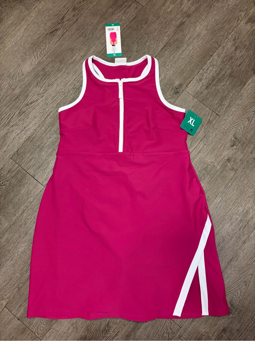 Sage Magenta Pink Zip-Front Athletic Jumpsuit Romper